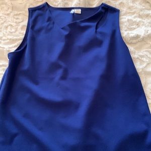 Blue sleeveless blouse